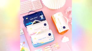 Tempat pensil anak laki dan perempuan Pencil case kotak pensil aesthetic Korea premium import tempat pensil astronot lucu