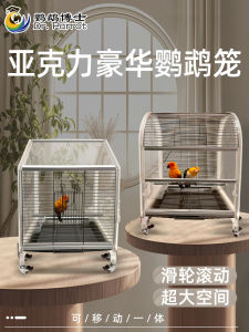 Luxury Villa Acrylic Parrot Cage Large Size Metal Bird Cage for Breeding And Viewing Parrots Tiger Skin Peafowl Pekin Duck