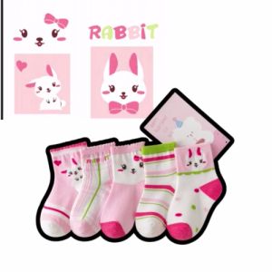 Kids High Quality 5 Pairs Cotton Baby Socks Cartoon Animal Socks for Kids Boys and Girls 8 Months-13 Years Old