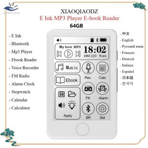XIAOQIAODZ Electronic Book 64G TF Card Ereader E Ink Reader Ebook Paperwhite MP3 Player Bluetooth Music Voice Recorder VS Kindle