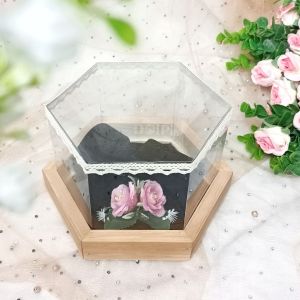 Kotak Kayu Tutup Mika Tempat Cincin dan Gelang untuk Mahar atau Seserahan Pernikahan - KCG.HEXA