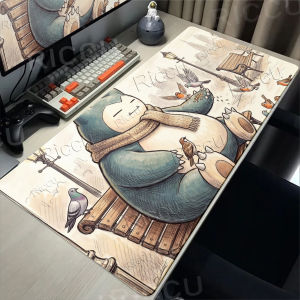 Potdemiel | Mouse Pad Cartoon Anime P-Pokemon Snorlax Pattern Gaming Non‑Slip Office Tablemat Rubber Base Computer Laptop Lock edge Desk Mat