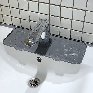 Silicone Faucet Sink Splash Guard Mat Water Catcher Countertop Protect Handle Drip Catcher Tray Kitchen Sink Accessories