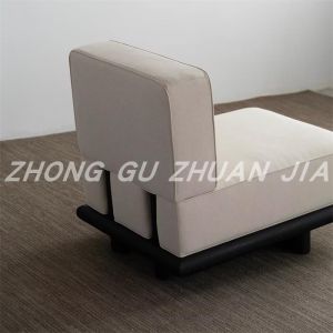 Modern Minimalist Single Person Soft Padded Solid Wood Chair Display Hall Hotel Sample Room Designer Reception Chair Art Style