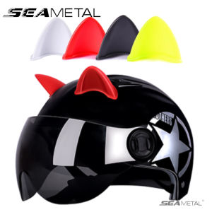 SEAMETAL 2PCS Motorcycle Helmet Cat Ears Cute Electric Vehicle Bike Helmet Stickers Bicycle Helmet Decoration
