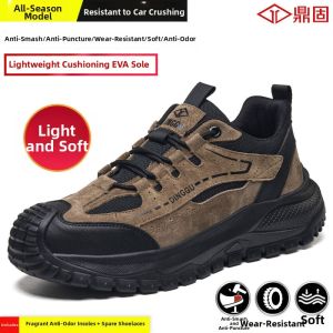 DINGGU | Mens Steel Toe Safety Shoes Abrasion Resistant Anti-Odor Lightweight Winter Insulated