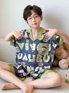 QIANSHUIMILU | Cool Ice Silk Pajama Set for Boys
