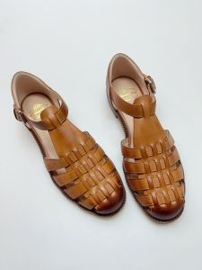 Summer New Roman Style Flat Bottom Handmade Leather Sandals Vintage Woven Pig Cage Shoes Womens Comfortable Breathable Slip-On