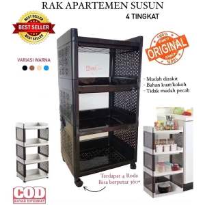 ( BISA COD ) PROMO RAK YOYO 4 SUSUN / RAK APARTEMEN SUSUN 4 TINGKAT / RAK PENYIMPANAN SERBAGUNA / RAK SUSUN / LEMARI PAKAIAN / TEMPAT BUMBU / KOTAK PENYIMPANAN / LEMARI SUSUN / RAK PENYIMPANAN SUSUN DAPUR DAN AKSESORIS / RAK SERBAGUNA MURAH PRAKTIS RODA