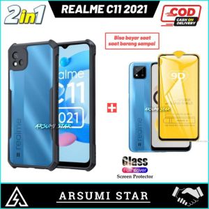 PROMO PAKET MURAH 2 IN 1  CASE REALME C11 2021 CASING TRANSPARAN + ANTI GORES LAYAR