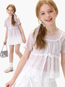 DOMIO | Stylish Two-layer Look T-shirt for Girls