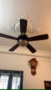 Quạt trần đèn trang trí phòng kháchđộng cơ DC Inverter Điều khiển 6 sốđèn led 3 chế độ sángsải cánh 1m32 có đảo chiều