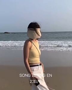 FRAN Summer Sleeveless Pleated Top for Women Slim Fit Plain Tank Top