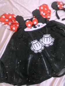 ชุดแฟนซีเด็ก เดรสมินนี่เม้าส์ Minnie Dress มาพร้อมสร้อย ที่คาดผม มีกางเกงซับใน (FANCY442)