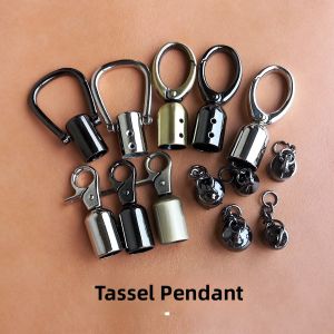 Handmade DIY Tassel Pendant Alloy Cap Bag Ornament Half round Bead Clock Head Fashionable Accessory for Hats And Handbags
