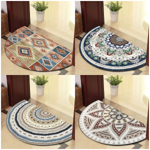 VIKAMA Mandala Semi-Circular Blanket Yoga Room Healing Floor Mat Facecloth Office Entryway Entry Door Blanket Home Decoration
