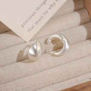 Simple Brushed Metal Earrings Womens Fashion OL Style Autumn Winter Jewelry Elegant Atmosphere Luxury Feelings Ear Jewelry