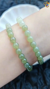 Premium Grade Ombre Duo Bao Green Nephrite Jade Bracelet