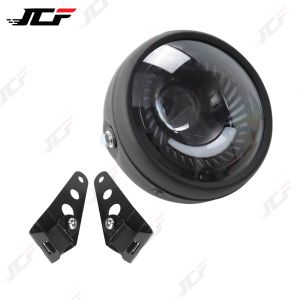 6.5inch Round Vintage Motorcycle Led Front Headlight Angel Eyes DRL Driving Lamp For Retro Harley Series Motorcycle Cafe Racer