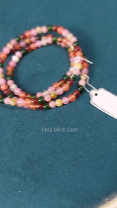 Vòng tay phong thủy đá Chalcedony size hạt mini 4 li đa sắc màu thời trang có thể làm vòng cổ choker xinh xắn | Hoa Minh Gem