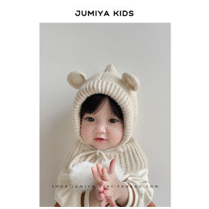 หมวกและผ้าพันคอสำหรับเด็ก ชุดฤดูหนาว ปี 2022 รุ่นใหม่ หน้าร้อน 2022 ผ้าฝ้ายผสมโพลีเอสเตอร์ ทรงกลม ไม่มีขอบ ปกป้องจากลม