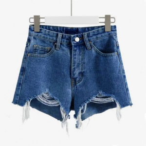 Summer White Denim Shorts American Retro High-Waisted Black Jean Shorts Korean Blue Denim Ultra-Short Shorts Street Hot Pants