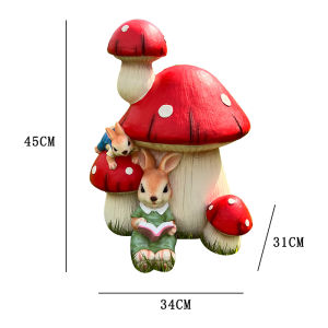 Outdoor Garden Mushroom Yard Decoration Courtyard Garden Lawn Artificial Bunny Kindergarten Decorations Arrangement Landscaping