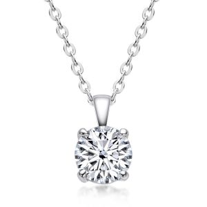 D VVS 1CT Moissanite Stone High Quality 100% 925 Sterling Silver Chain Necklace With Certificate GRA For Women Party Birthday Gifts Fashion Women Jewelry
