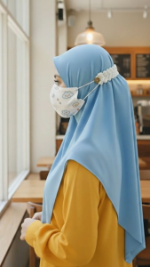 Konektor Masker Rajut Arrow - Pengait Masker Tali Panah Handmade - Konektor Hijab Rajut Motif V