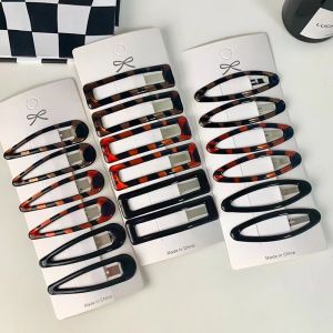 6pcs/set Vintage amber hair clip for women Temperament side bangs clip Fashion Girl bb clip