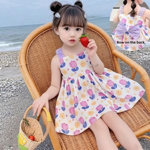 Childrens Bohemian Vacation Beach Sand Skirt Girls Sling Dress Summer Lightweight Moisture Wicking Quick Dry Cool Sensation Anti-static