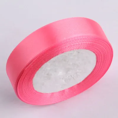 Colorful Red Silk Ribbon 2cm DIY Rose Flower Material Satin Ribbon Cake Gift Packaging Fabric Band Home Sewing Accessories