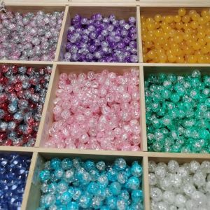 Colored Glaze Loose Beads for DIY Fashion Jewelry Making Stylish Womens Bracelet Weaving Accessories
