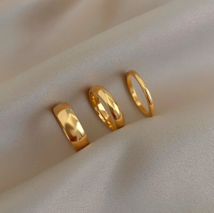 Minimalist Gold Rings For Women Stainless Steel 18K Gold Plated Silver Color Knuckle Rings For Lady Tarnish Free 2mm 4mm 6mm