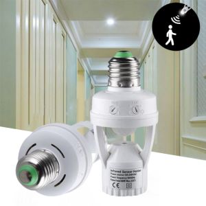 E27 PIR Motion Sensor Converter 100-240V Timer Motion Detector Base Lamp Holder With Light Control Smart Switch Bulb Socket