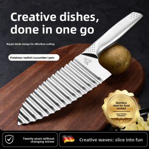 CMGF | Stainless Steel Wavy Potato Knife for Home and Commercial Use