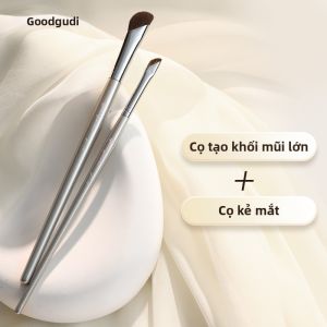 Goodgudi | Bộ Cọ Trang Điểm Đánh Sáng và Tạo Đường Viền Lông Ngựa Đầu Nghiêng Nhỏ