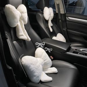 New Bowknot Car Headrest Pillow Lovely Auto Seat Head Support Neck Protector Cushion Plush Automobiles Lumbar Rest Car Kits