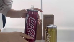 VIVOLILV ถังสแตนเลสฉนวนกันความร้อน Super Creative Cola Glass Cylinder พร้อมหลอดแบบพกพาสำหรับเด็กชายและเด็กหญิงขวดแก้วเดินทางสูญญากาศ