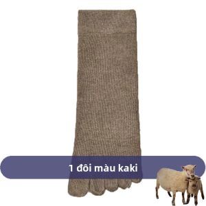 Tất Giữ Nhiệt Nam Bằng Len Kiểu Dáng Thường Ngày Công Sở Kháng Khuẩn Thoáng Khí Dày Dặn Ấm Áp Năm Ngón Mùa Đông Chất Liệu Polyester Và Elastane