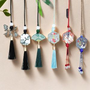 New Chinese Style Water Ink Calligraphy Tassel Simple Window Shadow Bamboo Bird Pendant U Disk Bookmark Hanging Tassel DIY Accessories