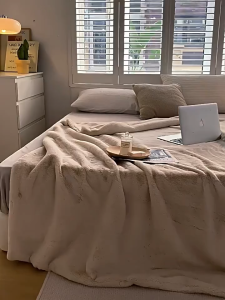 Plain Blanket Super Soft Perfect For Warm Solid Color Microfiber Plush Fleece KUMOT(150cm)