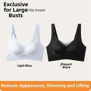 QIANLINGMEI | Plus Size Minimizing Gathering Anti Sagging Seamless Invisible Bra