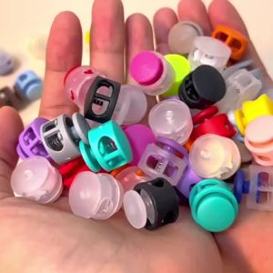 20pcs Colorful Spring Cord Lock Shoelace Clips Plastic Rope Stopper Clamp Toggle Multi-purpose for Backpack Shoelace Rope Clamp