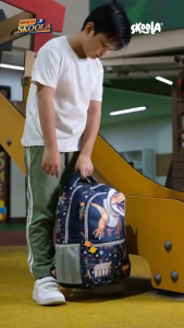 Skoola Tas Anak Trolly Sekolah SD Laki Laki Perempuan Custome Name 3D - Trolly Finzi