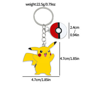 Bandai | Pikachu Cartoon Metal Pendant Keychain Anime Keyrings Car for Backpack Key Holder