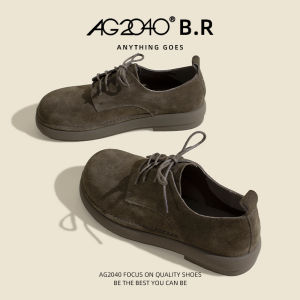 Leather Lace-Up Full Wrap Birkenstock Womens Shoes Spring 2025 Retro British Style Soft Bottom Versatile Single Shoes