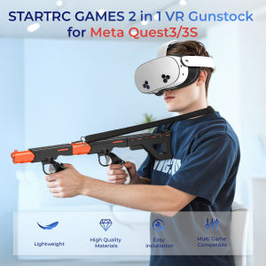 Controller grips for Meta Quest 3/3S VR glasses augment control in FPS gaming experiences with expanded stand accessories