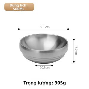 Bát Inox Đôi Lớp Cách Nhiệt Màu Vàng