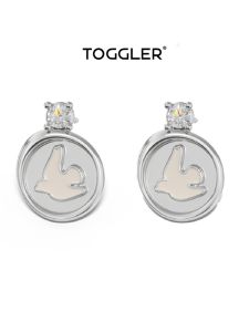 TOGGLER | Dove Cold Enamel Cloisonne Fire Seal Gem Inlaid Gold Plated Earrings